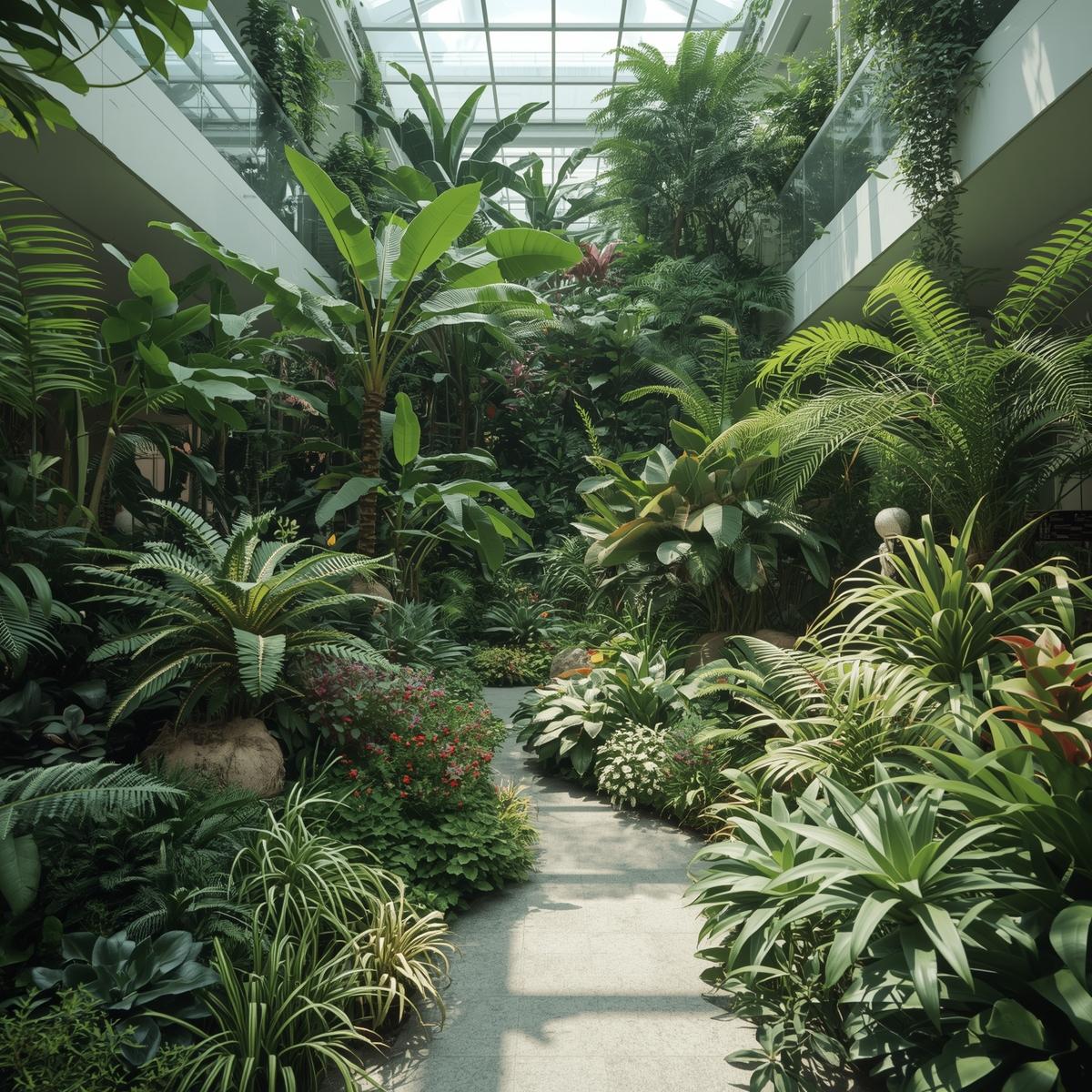 Gröna växter i modernt kontorslandskap